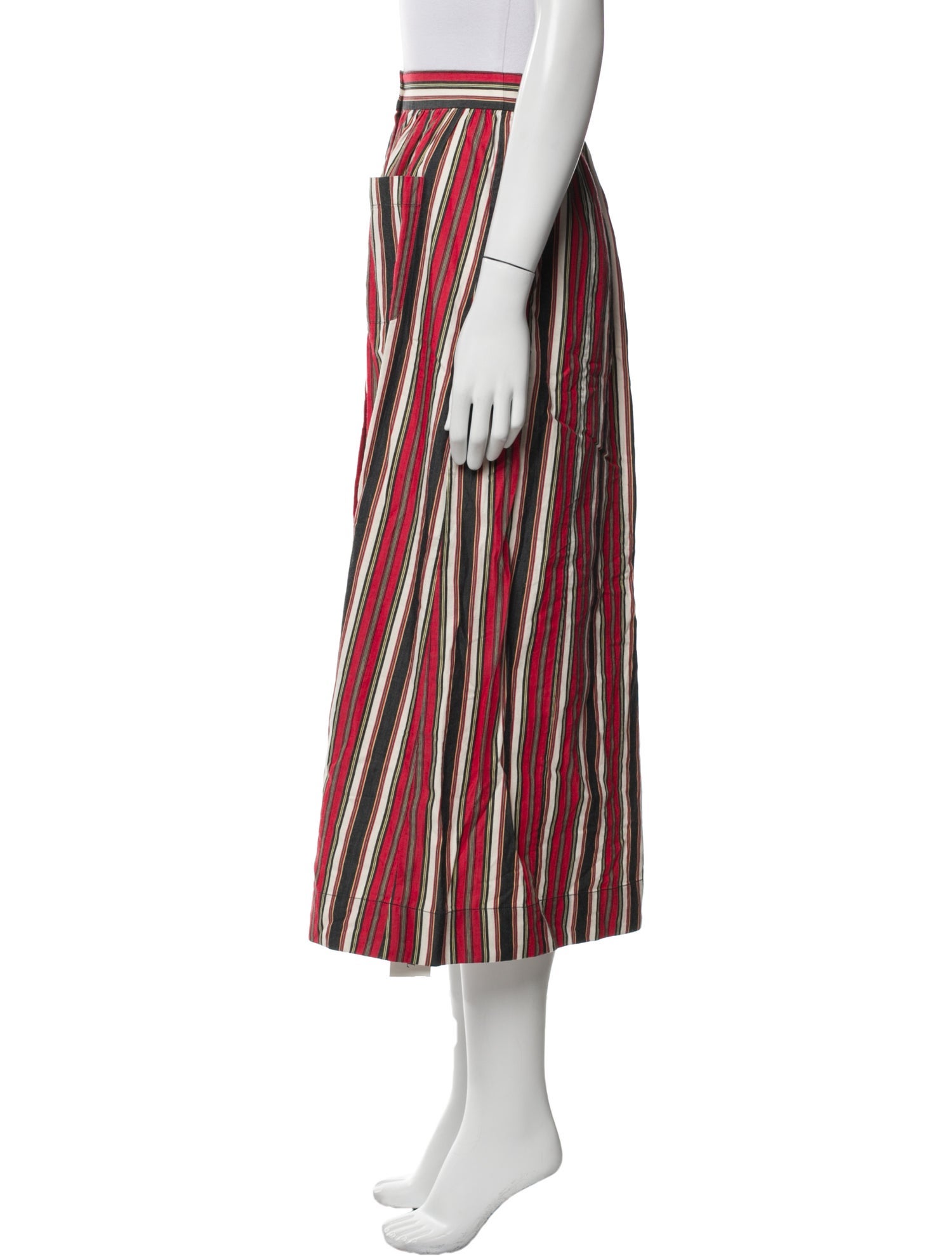 DÔEN Striped Midi Length Skirt w/ Tags