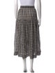 DÔEN Plaid Print Midi Length Skirt