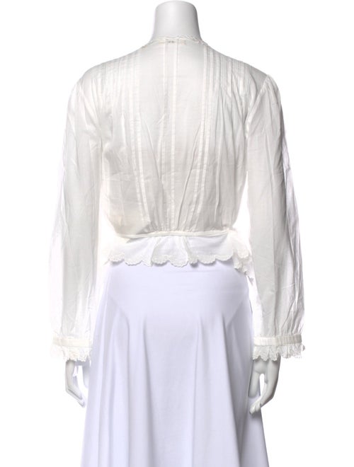 DÔEN V-Neck Three-Quarter Sleeve Blouse