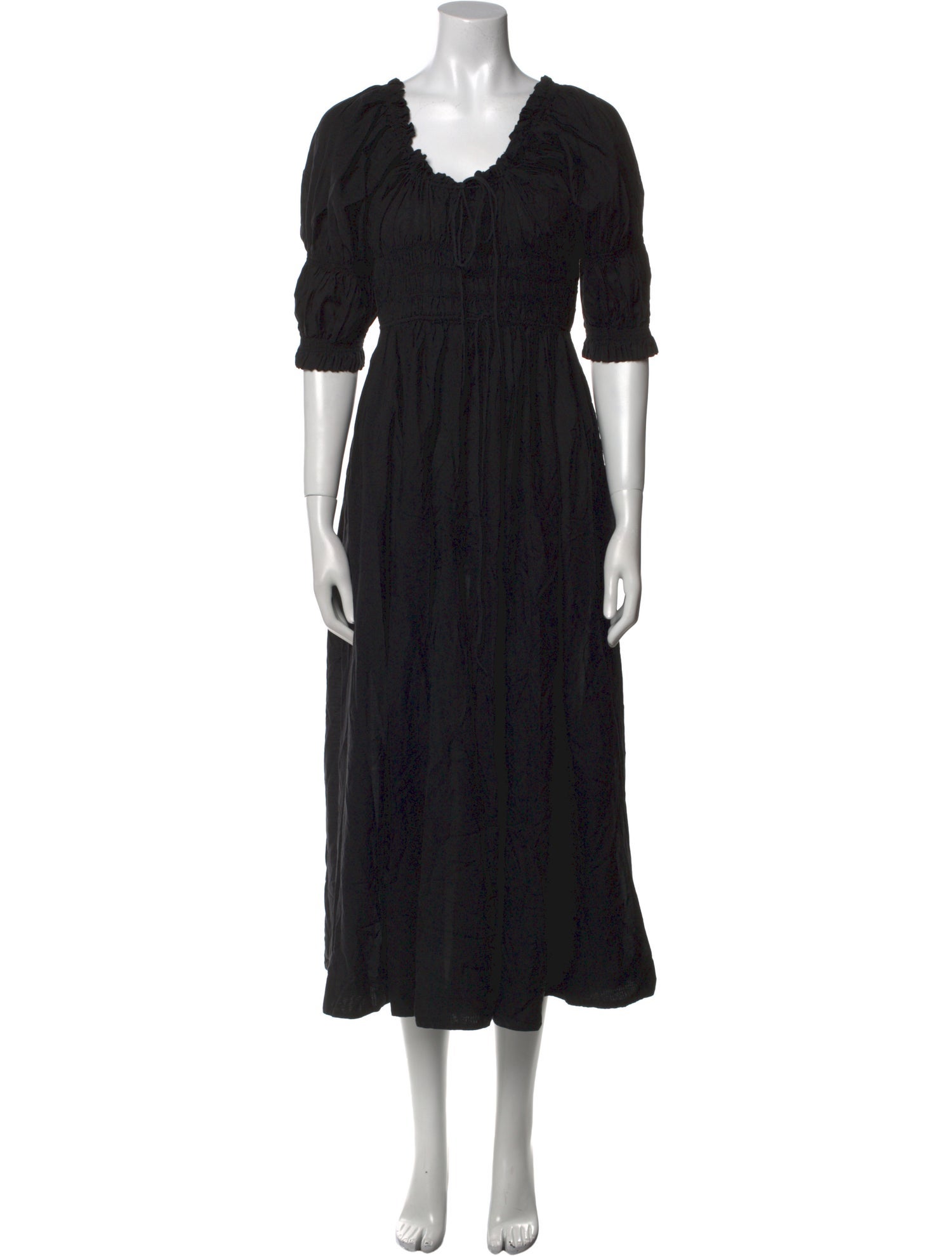 DÔEN Scoop Neck Midi Length Dress