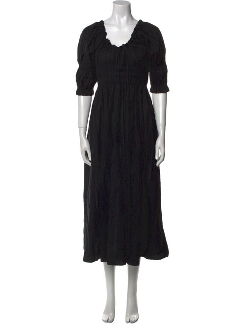 DÔEN Scoop Neck Midi Length Dress