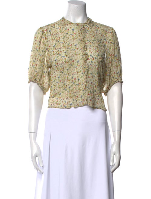 DÔEN Silk Floral Print Crop Top