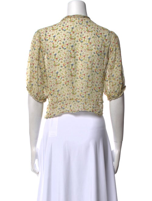 DÔEN Silk Floral Print Crop Top