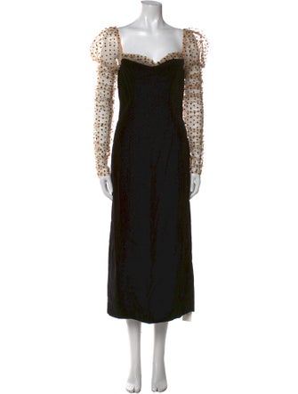 DÔEN Lace Pattern Midi Length Dress