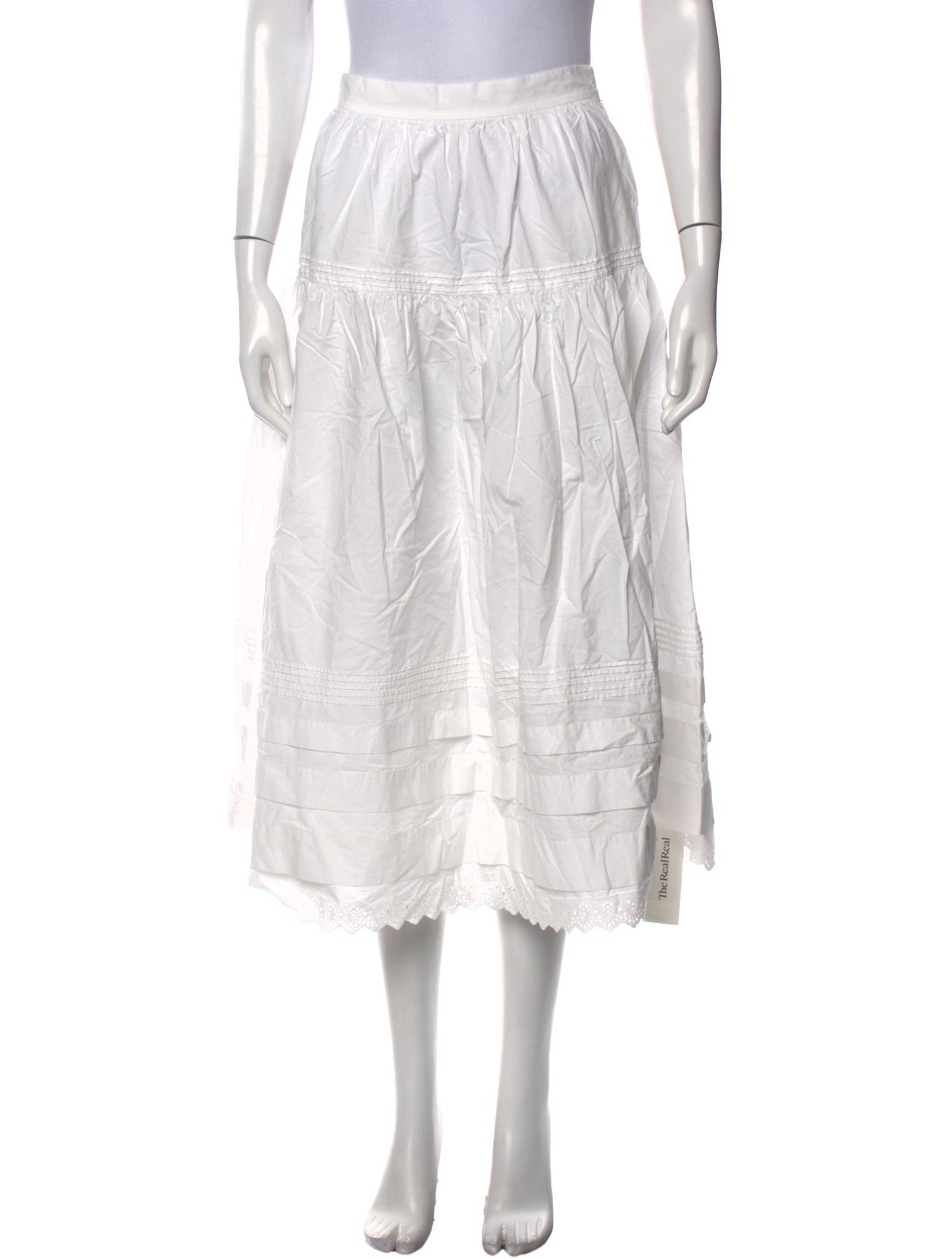 DÔEN Eyelet Trim Midi Length Skirt