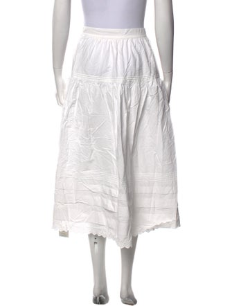 DÔEN Eyelet Trim Midi Length Skirt