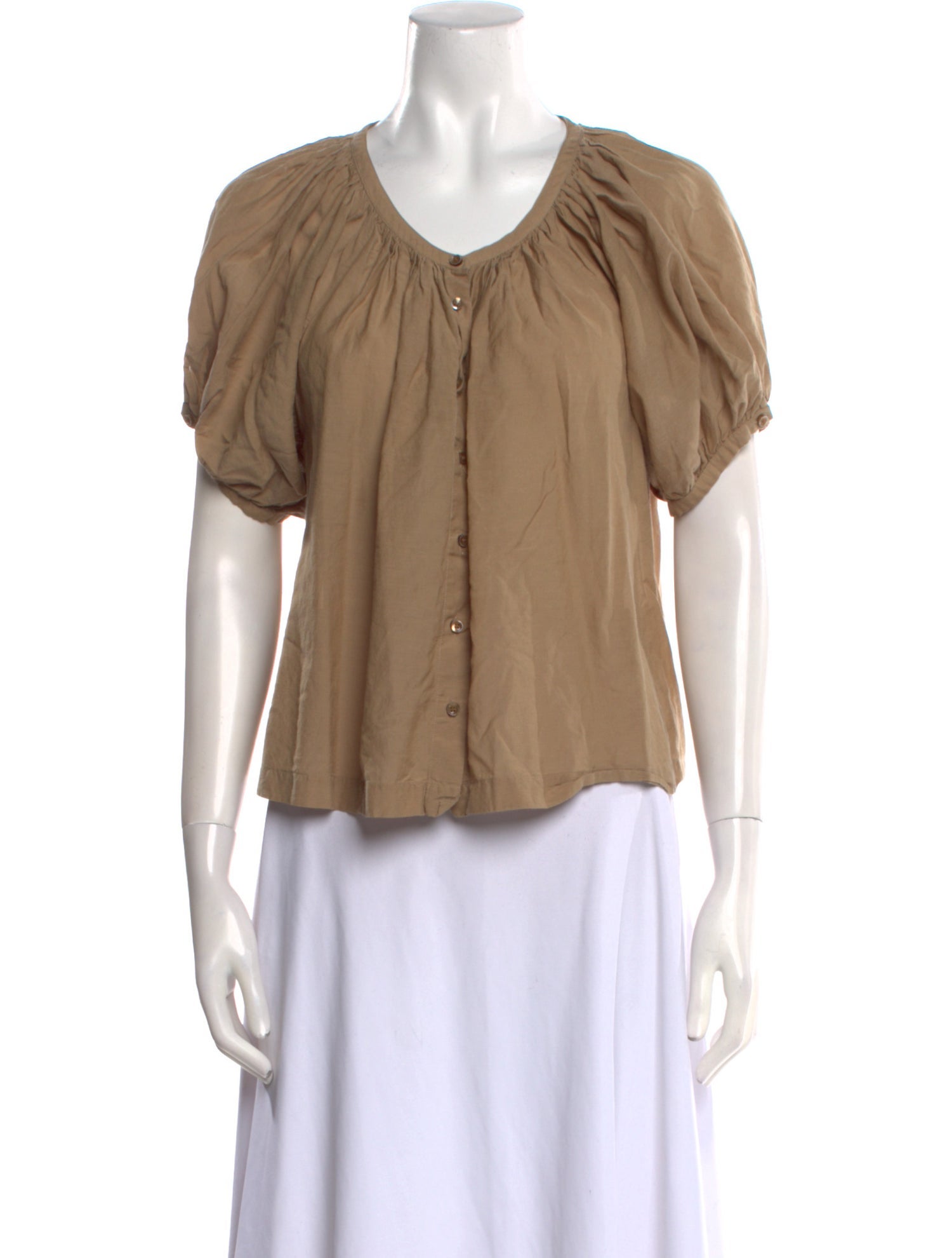 DÔEN Scoop Neck Short Sleeve Top