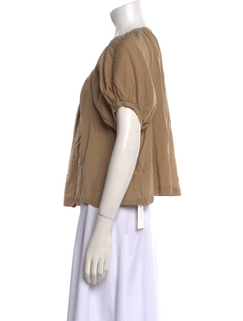 DÔEN Scoop Neck Short Sleeve Top