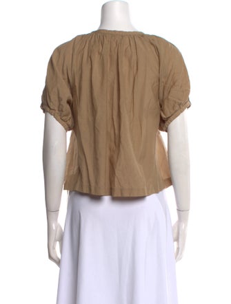 DÔEN Scoop Neck Short Sleeve Top