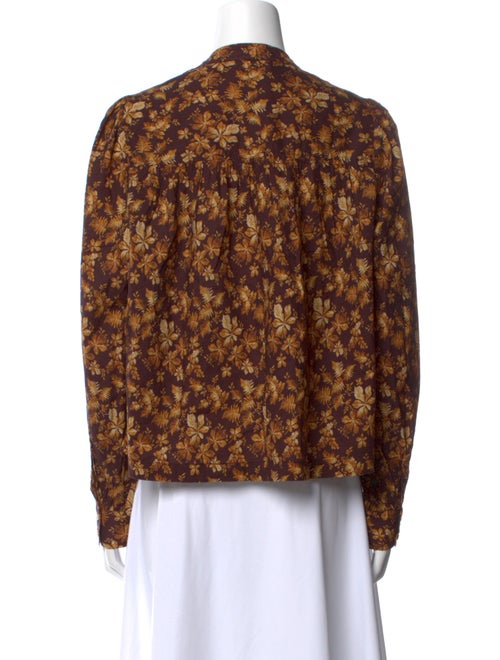 DÔEN Floral Print V-Neck Blouse