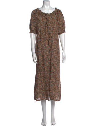 DÔEN Floral Print Long Dress