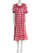 DÔEN Plaid Print Midi Length Dress