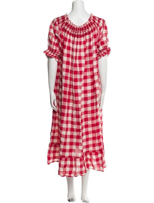 DÔEN Plaid Print Midi Length Dress