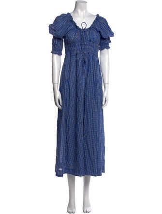 DÔEN Plaid Print Long Dress