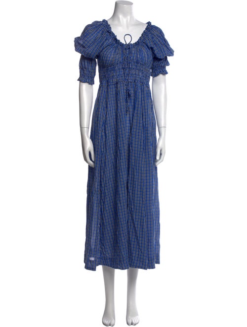 DÔEN Plaid Print Long Dress