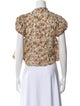 DÔEN Floral Print Mock Neck Crop Top