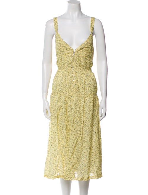 DÔEN Floral Print Midi Length Dress