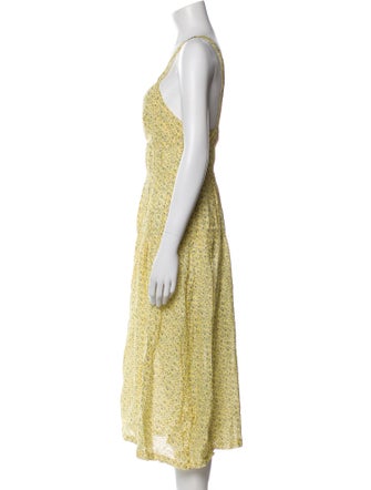 DÔEN Floral Print Midi Length Dress