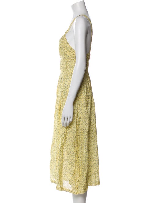 DÔEN Floral Print Midi Length Dress