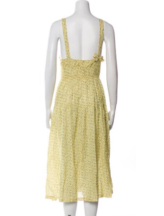 DÔEN Floral Print Midi Length Dress