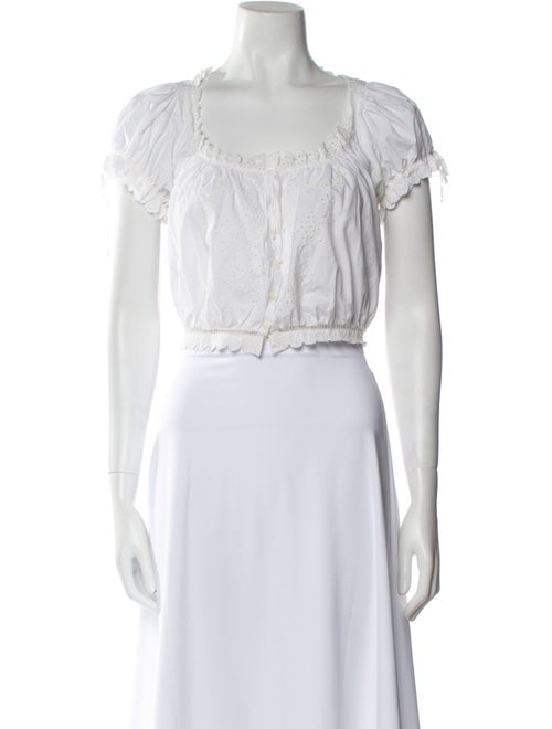 DÔEN Square Neckline Short Sleeve Crop Top