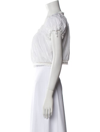 DÔEN Square Neckline Short Sleeve Crop Top