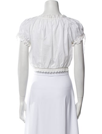 DÔEN Square Neckline Short Sleeve Crop Top