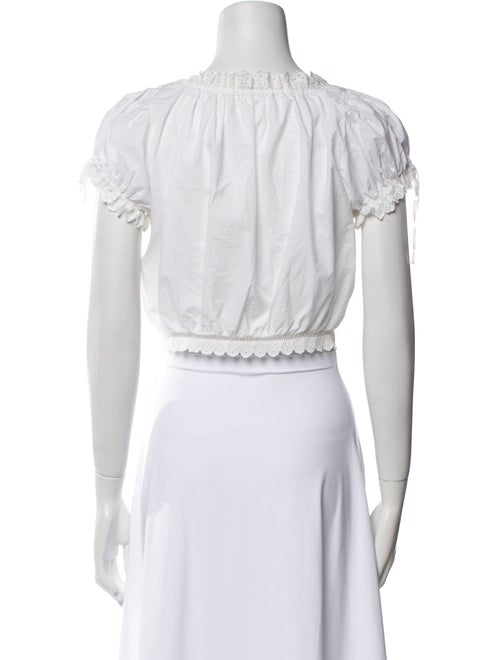 DÔEN Square Neckline Short Sleeve Crop Top