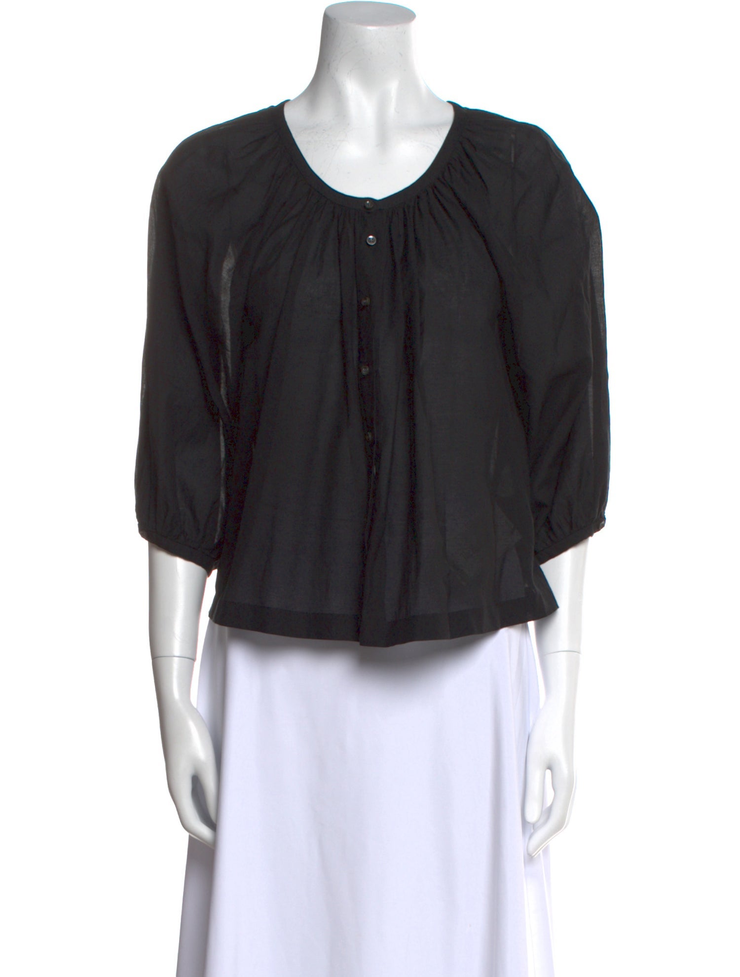 DÔEN Scoop Neck Three-Quarter Sleeve Top