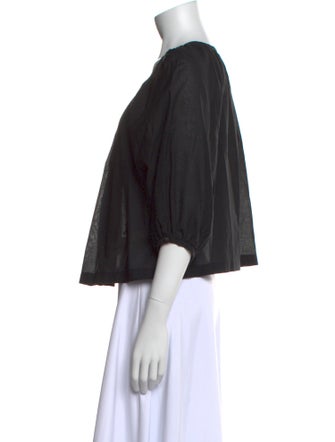 DÔEN Scoop Neck Three-Quarter Sleeve Top