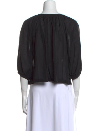 DÔEN Scoop Neck Three-Quarter Sleeve Top