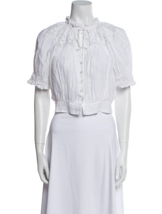 DÔEN Striped Mock Neck Crop Top