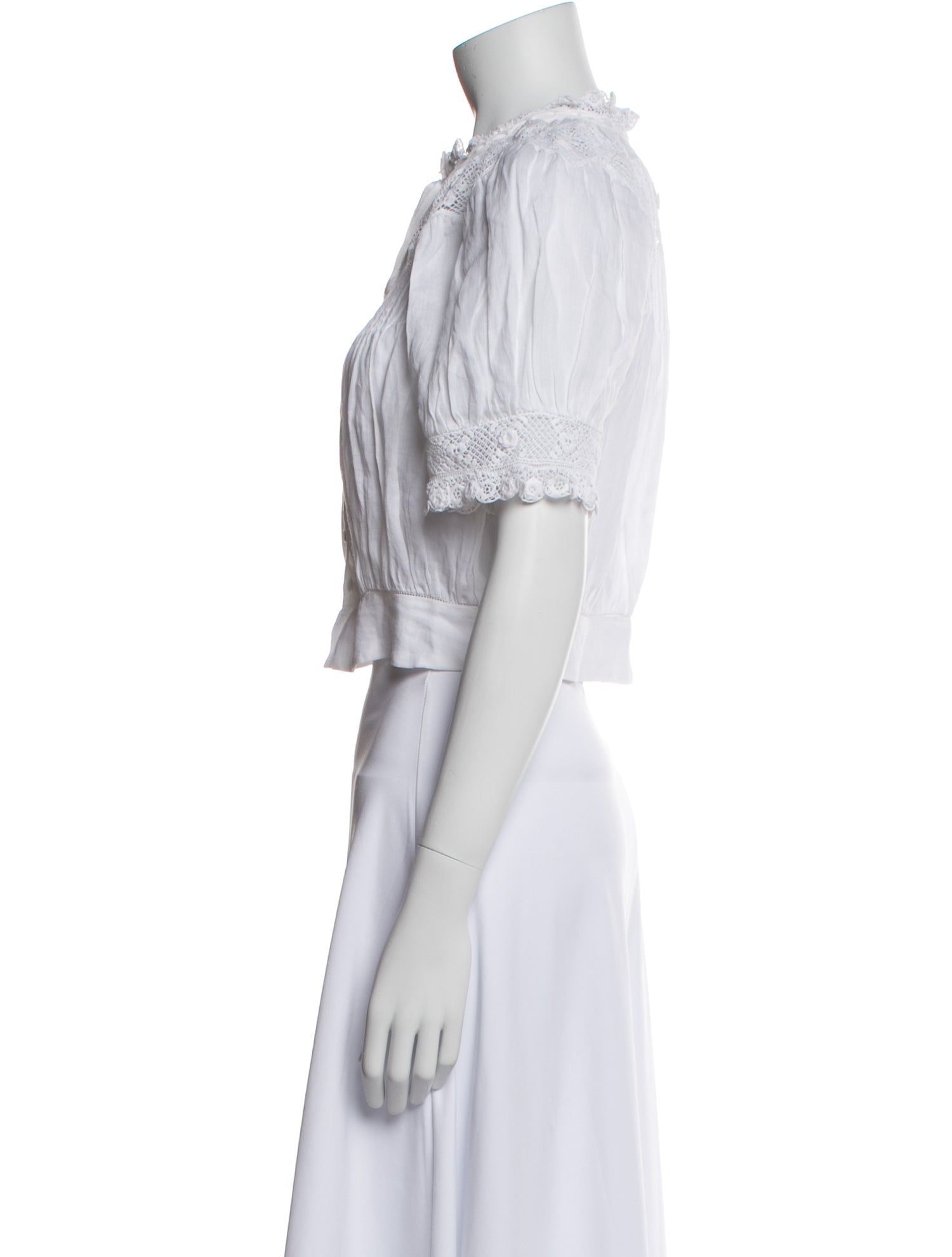 DÔEN Striped Mock Neck Crop Top