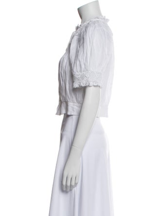 DÔEN Striped Mock Neck Crop Top