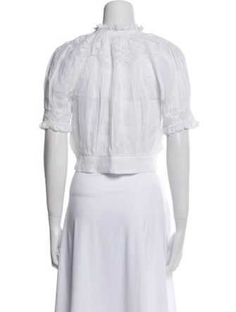 DÔEN Striped Mock Neck Crop Top