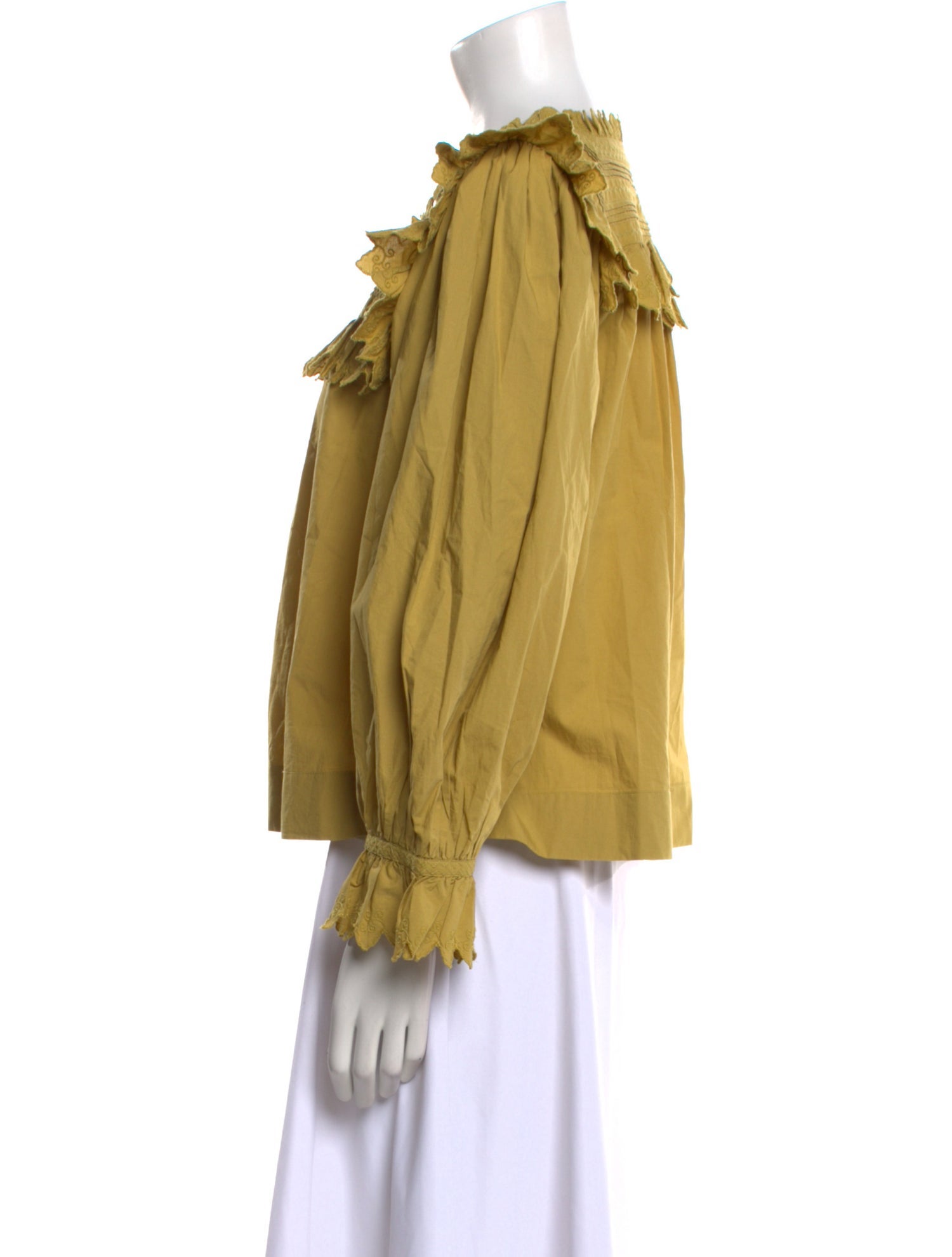 DÔEN Square Neckline Long Sleeve Blouse