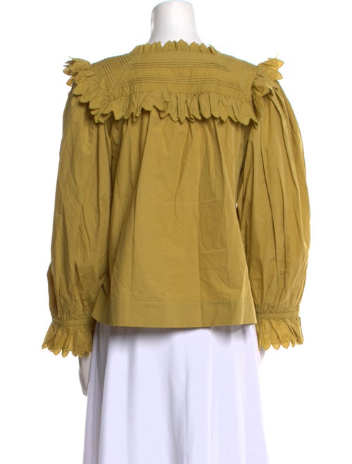 DÔEN Square Neckline Long Sleeve Blouse