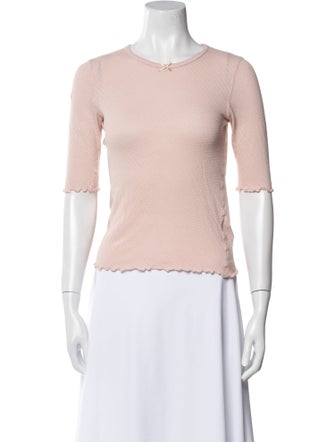 DÔEN Crew Neck Three-Quarter Sleeve Top