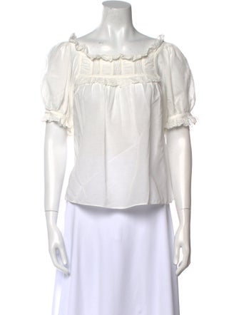 DÔEN Square Neckline Short Sleeve Top