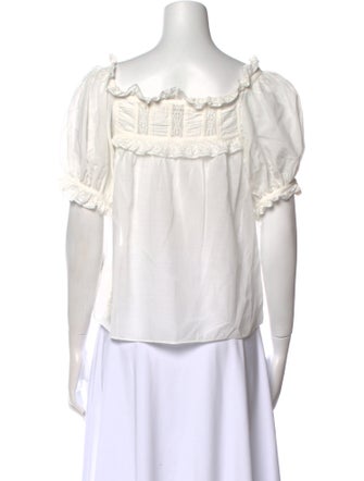 DÔEN Square Neckline Short Sleeve Top