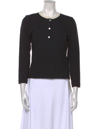 DÔEN Crew Neck Three-Quarter Sleeve Top