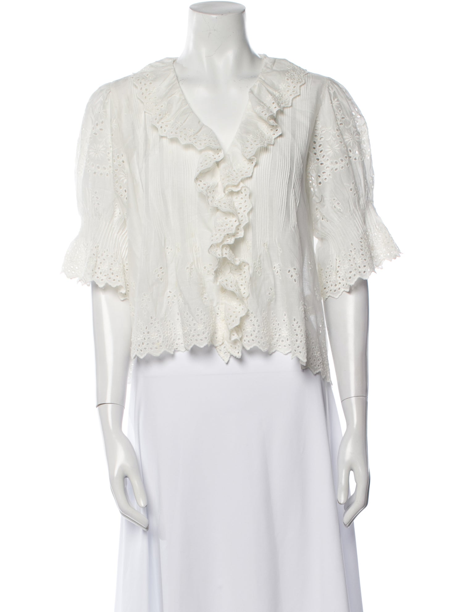 DÔEN V-Neck Short Sleeve Crop Top