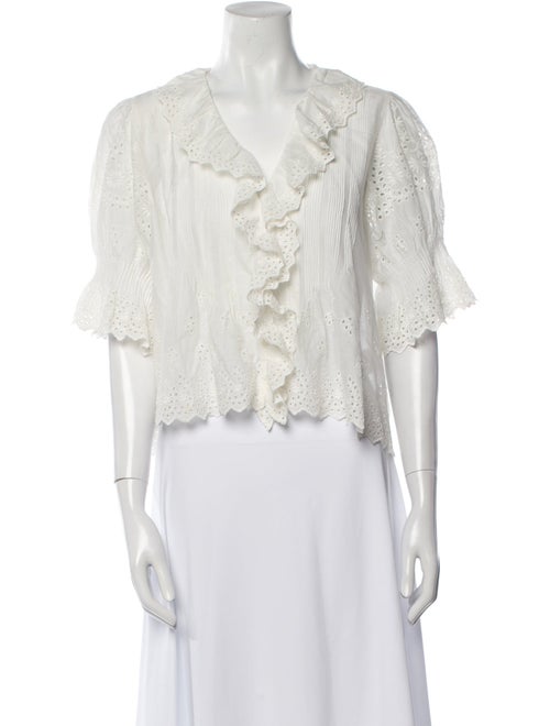 DÔEN V-Neck Short Sleeve Crop Top