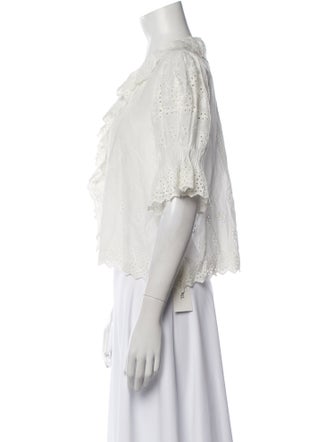 DÔEN V-Neck Short Sleeve Crop Top