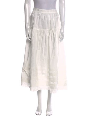 DÔEN Eyelet Trim Midi Length Skirt