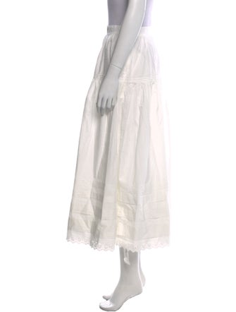 DÔEN Eyelet Trim Midi Length Skirt