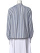 DÔEN Striped Mock Neck Blouse