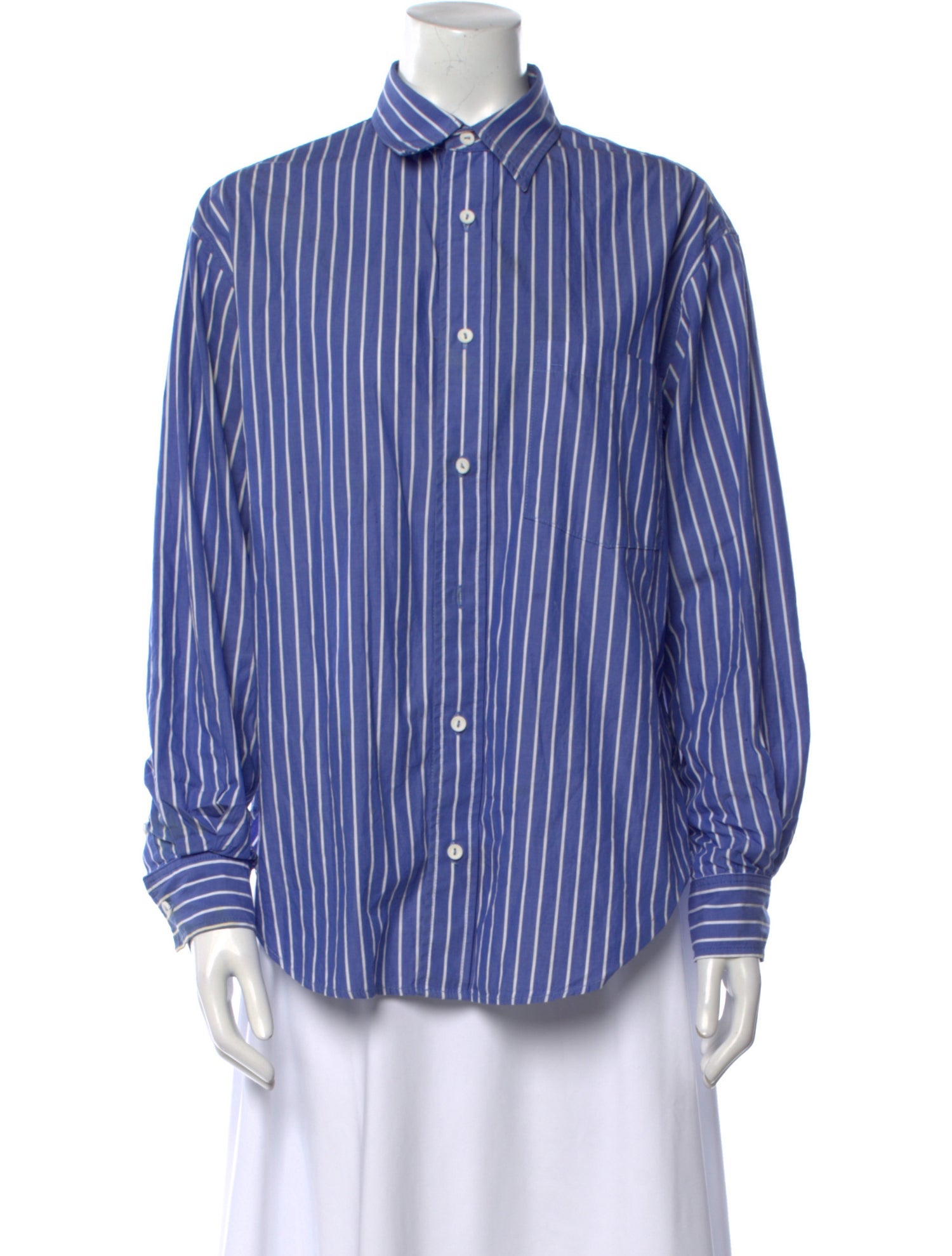 DÔEN Striped Long Sleeve Button-Up Top