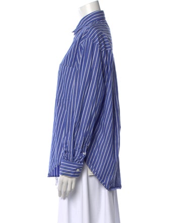 DÔEN Striped Long Sleeve Button-Up Top