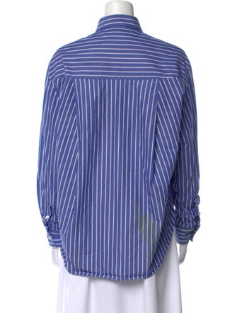 DÔEN Striped Long Sleeve Button-Up Top